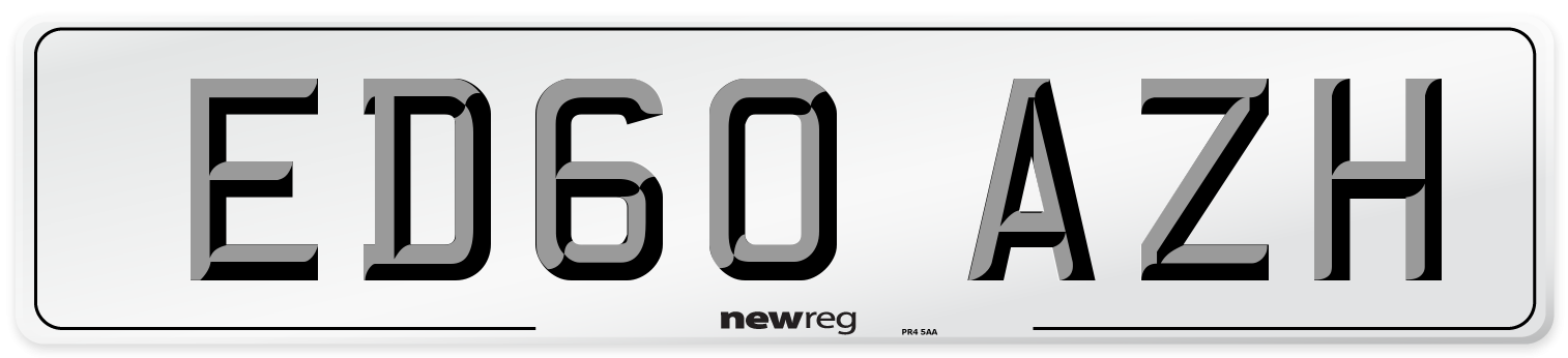 ED60 AZH Number Plate from New Reg